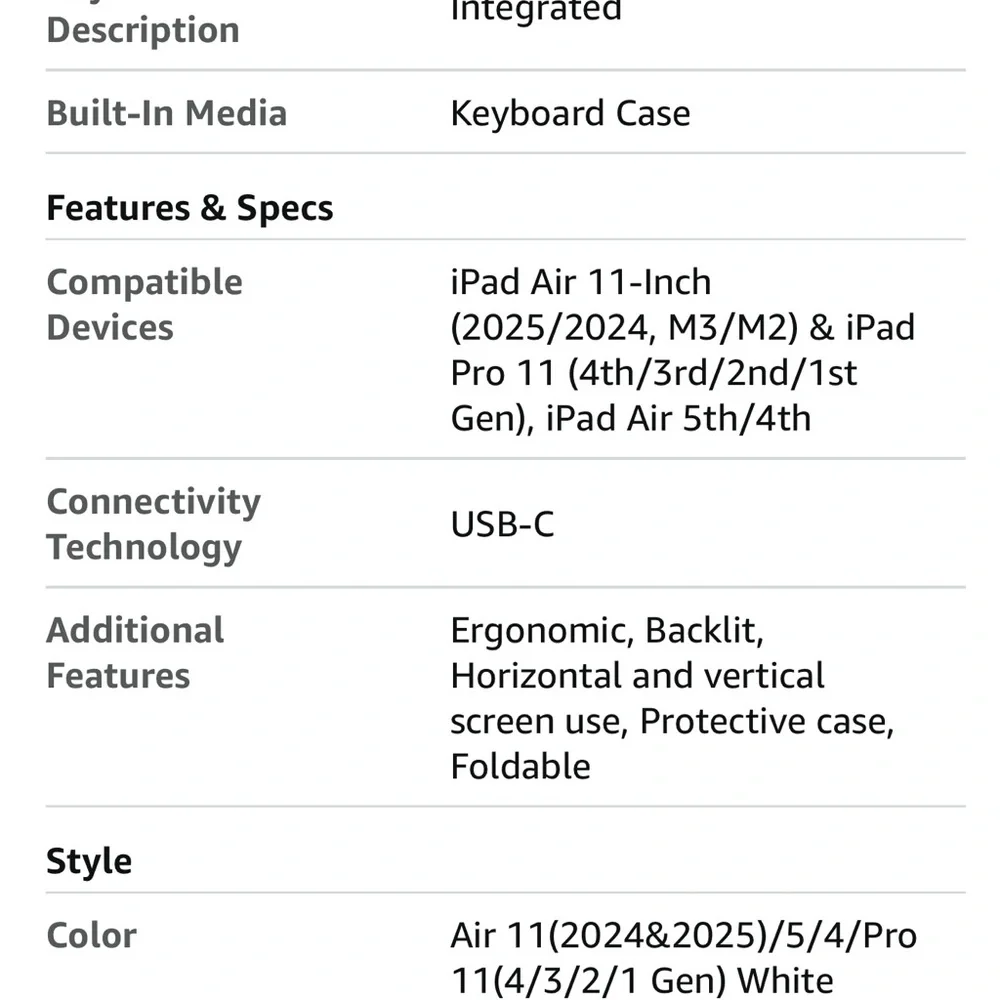 ESR Ascend Keyboard Case for iPad Air 11, iPad Pro 11 & iPad Air 4th & 5th Gen